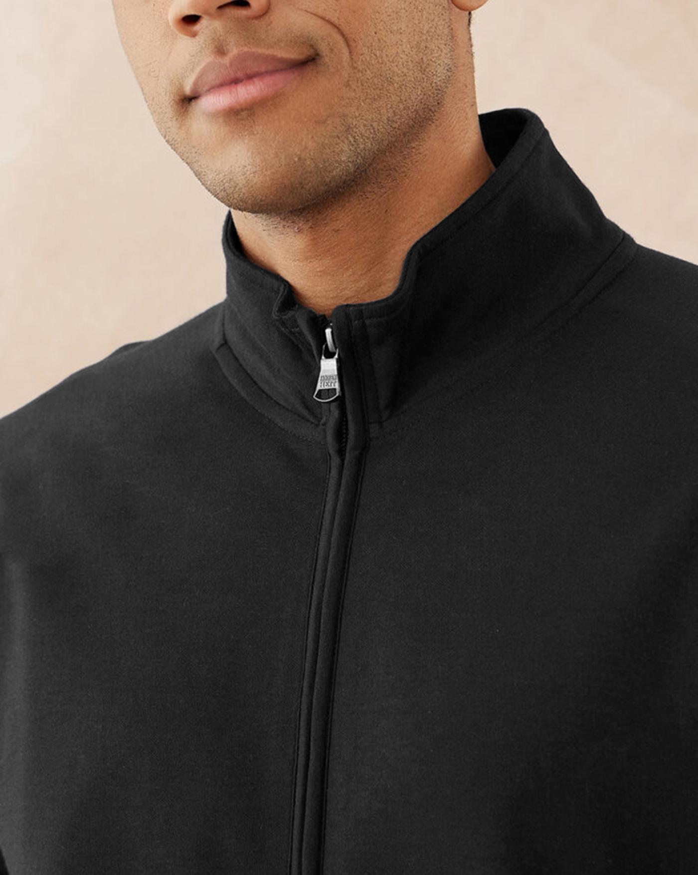 Buy Ausk Solid High Neck Full Sleeve Jacket For Men( Color-Black