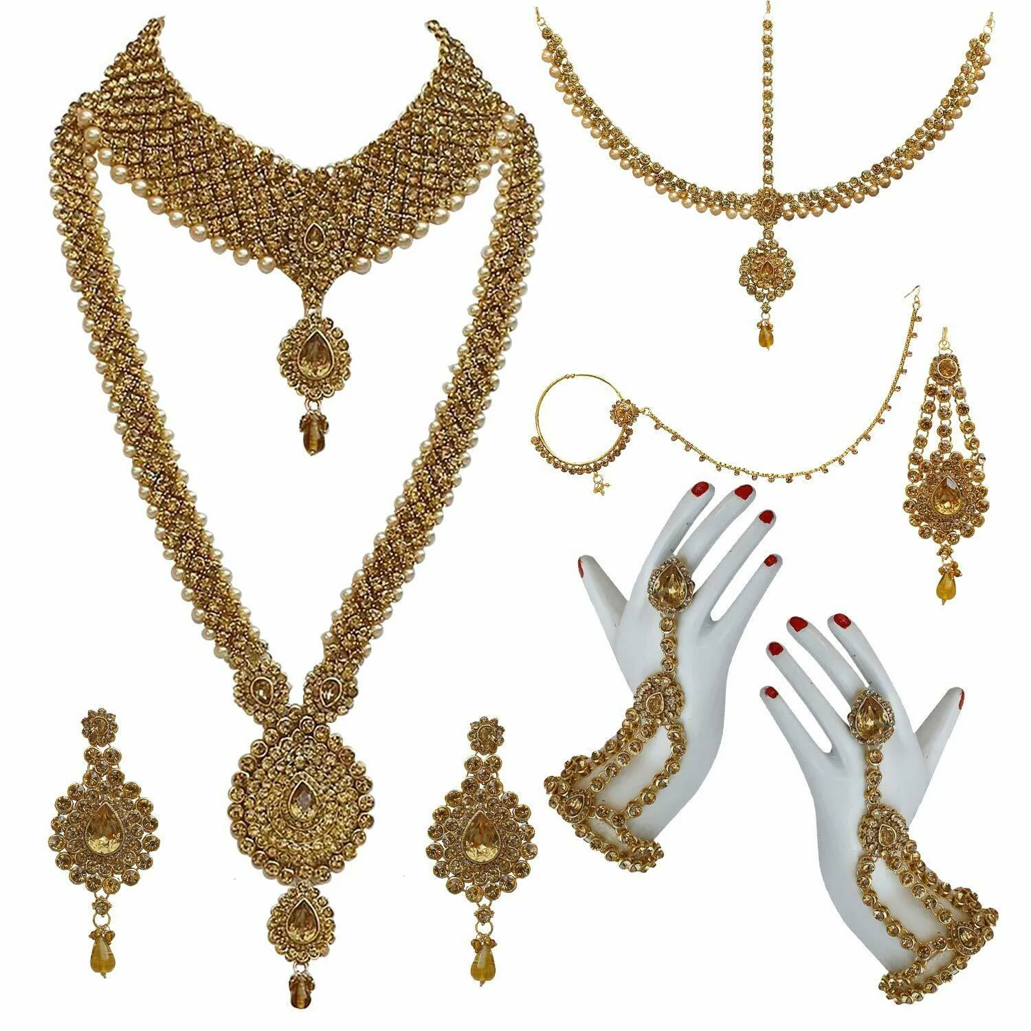 Bridal Necklace Alloy Jewel Set Flipkart Alloy Gold Plated Atasi